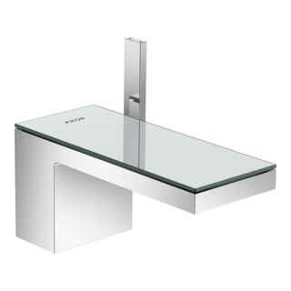 hansgrohe Waschtisch-Einhebelmischer 70 Axor MyEdition A 151mm, Pus-Op-Abl, m Pl, cr/Sp.-Glas