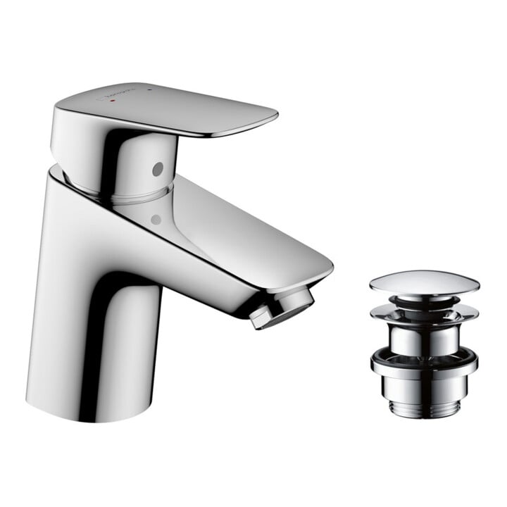 hansgrohe Waschtisch-Einhebelmischer 70 Logis mit Push-Open-Ablaufgarnitur, chrom