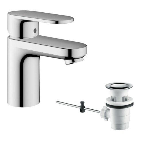 hansgrohe Waschtisch-Einhebelmischer 70 Vernis Blend mit Zugstangen-Ablaufgarnitur, chrom