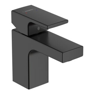 hansgrohe Waschtisch-Einhebelmischer 70 Vernis Shape m Zugstangen-Ablaufgarnitur, mattschwarz