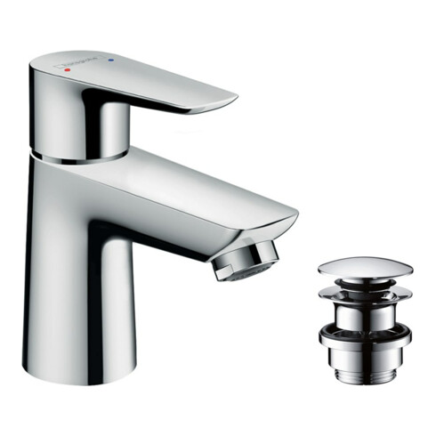 hansgrohe Waschtisch-Einhebelmischer 80 Talis E mit Push-Open-Ablaufgarnitur, chrom