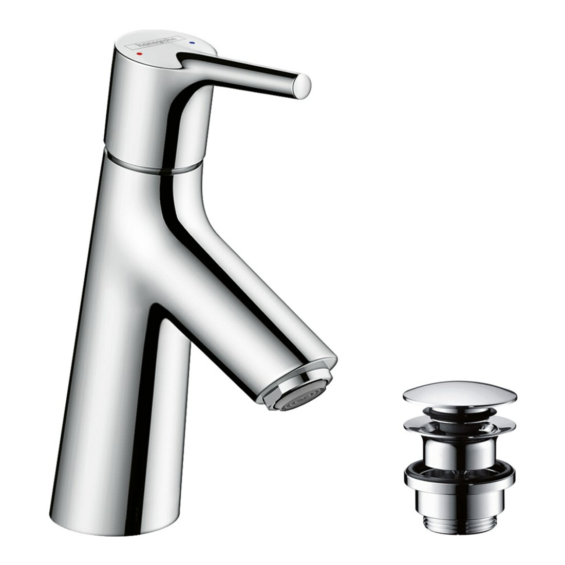 hansgrohe Waschtisch-Einhebelmischer 80 Talis S mit Push-Open-Ablaufgarnitur, chrom
