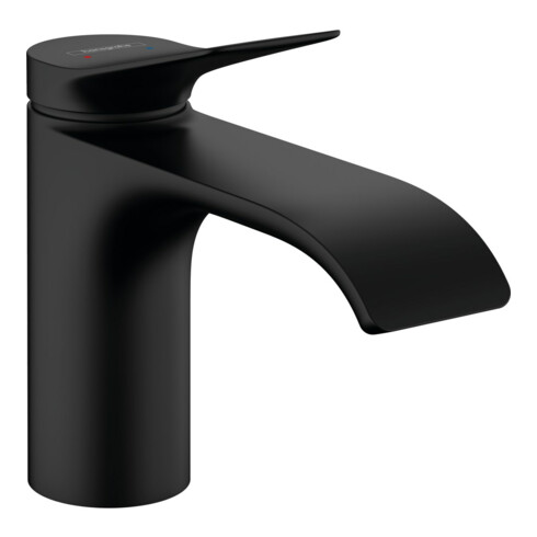 hansgrohe Waschtisch-Einhebelmischer 80 Vivenis m Zugstangen-Ablaufgarnitur, mattschwarz