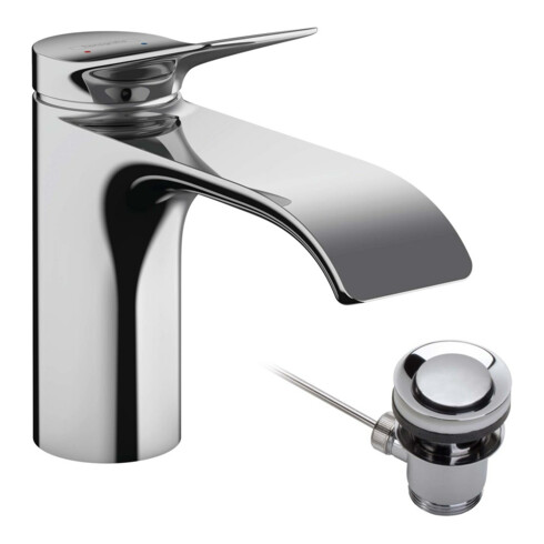 hansgrohe Waschtisch-Einhebelmischer 80 Vivenis mit Zugstangen-Ablaufgarnitur, chrom