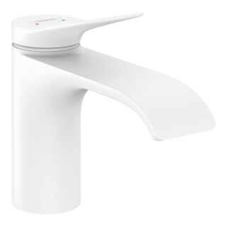 hansgrohe Waschtisch-Einhebelmischer 80 Vivenis mit Zugstangen-Ablaufgarnitur, mattweiß
