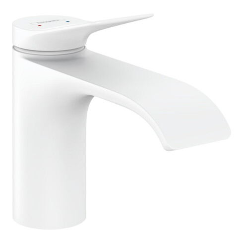 hansgrohe Waschtisch-Einhebelmischer 80 Vivenis ohne Zugstangen-Ablaufgarnitur, mattweiß