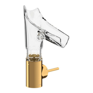 hansgrohe Waschtisch-Einhebelmischer Axor Starck V 140 m Glas, unver Abl., Facettensch, po g op