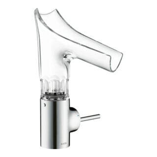 hansgrohe Waschtisch-Einhebelmischer Axor Starck V 140 m Glas, unver Abl., Facettenschl., chr
