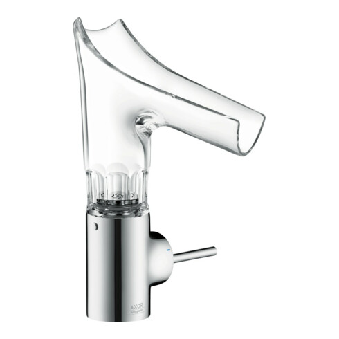 hansgrohe Waschtisch-Einhebelmischer Axor Starck V 140 m Glas, unver Abl., Facettenschl., chr
