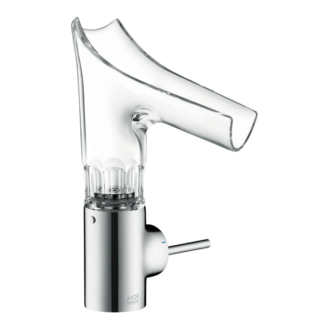 hansgrohe Waschtisch-Einhebelmischer Axor Starck V 140 m Glas, unver Abl., Facettenschl., chr