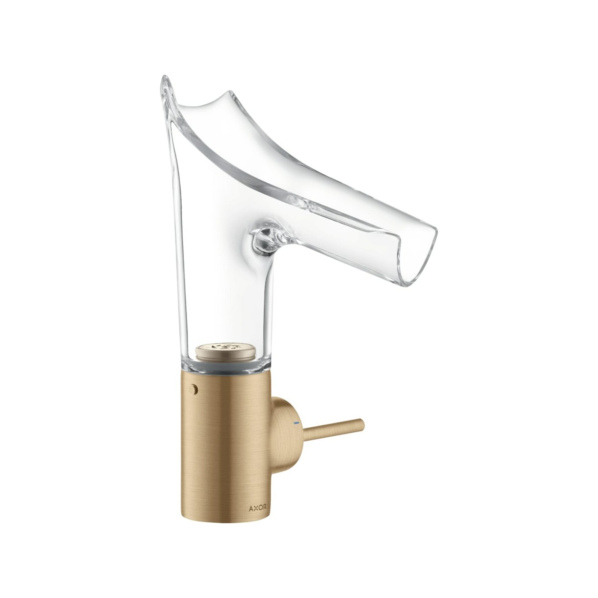 hansgrohe Waschtisch-Einhebelmischer Axor Starck V 140 m Glas, unver Abl.garn, brush. bron
