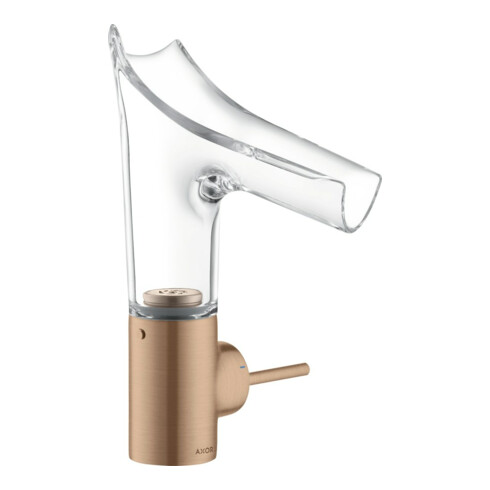 hansgrohe Waschtisch-Einhebelmischer Axor Starck V 140 m Glas, unver Abl.garn, brush. r gol