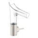 hansgrohe Waschtisch-Einhebelmischer Axor Starck V 140 m Glas, unver Abl.garn, Edelstahl-Optik-1
