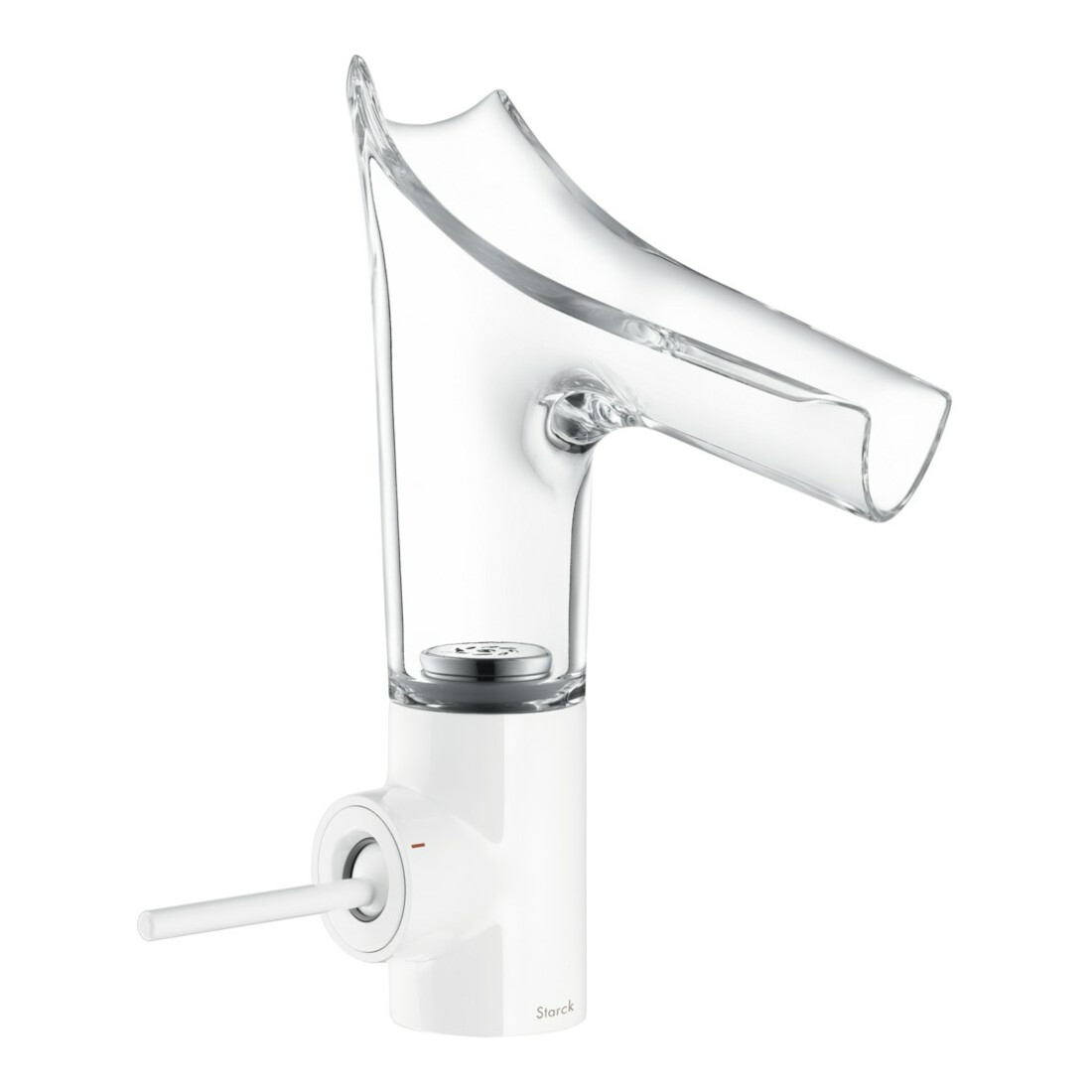 hansgrohe Waschtisch-Einhebelmischer Axor Starck V 140 m Glasausl., unverschließ Abl.garn, weiß