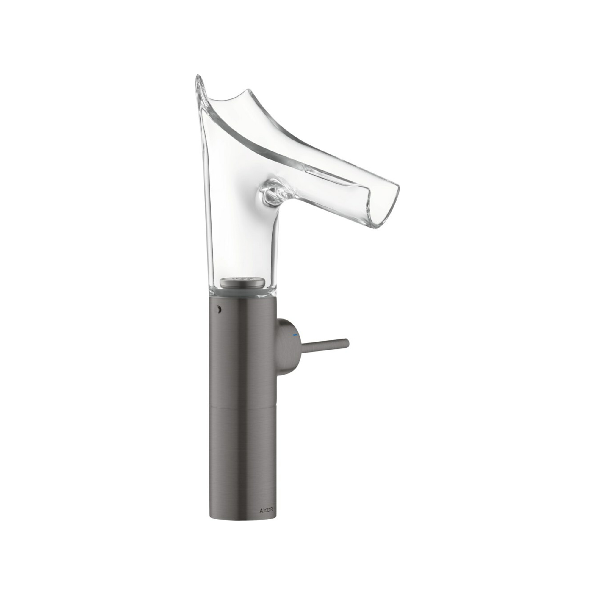 hansgrohe Waschtisch-Einhebelmischer Axor Starck V 220 m Glas, unver Abl.garn, brush. bla vc