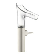 hansgrohe Waschtisch-Einhebelmischer Axor Starck V 220 m Glas, unver Abl.garn, Edelstahl-Optik