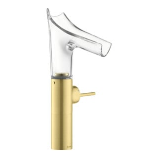hansgrohe Waschtisch-Einhebelmischer Axor Starck V 220 m Glas, unverschließ Abl.garn, brush. br