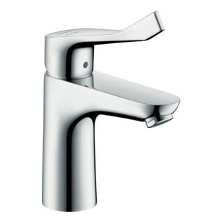 hansgrohe Waschtisch-Einhebelmischer Care 100 Focus CoolSt m ex. lang. Komf.Griff, o. Abl.garn, chr