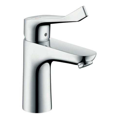 hansgrohe Waschtisch-Einhebelmischer Care 100 Focus CoolSt m ex. lang. Komf.Griff, o. Abl.garn, chr