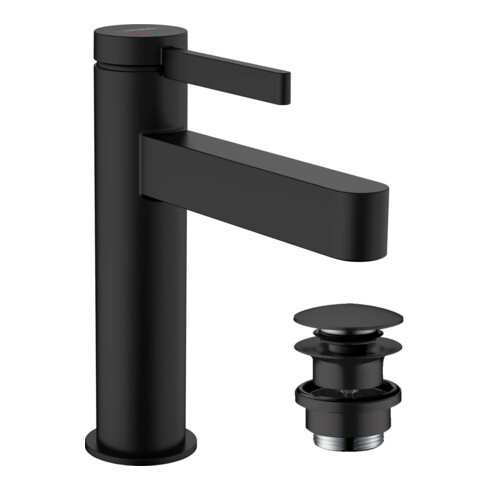 hansgrohe Waschtisch-Einhebelmischer Finoris CSt, A 139mm, m Pus-Op-Ab, sw ma