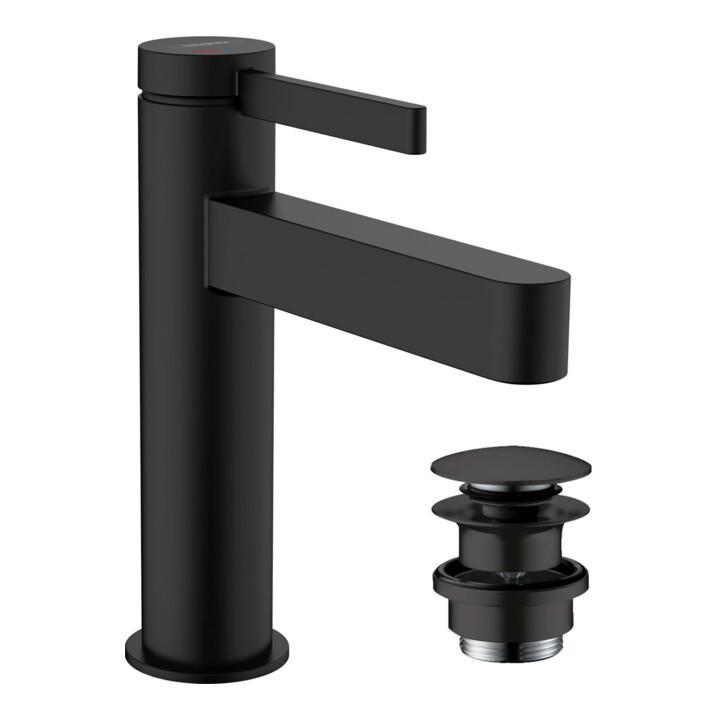 hansgrohe Waschtisch-Einhebelmischer Finoris CSt, A 139mm, m Pus-Op-Ab, sw ma