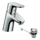 hansgrohe Waschtisch-Einhebelmischer Focus 70 mit Zugstangen-Ablaufgarnitur, chrom