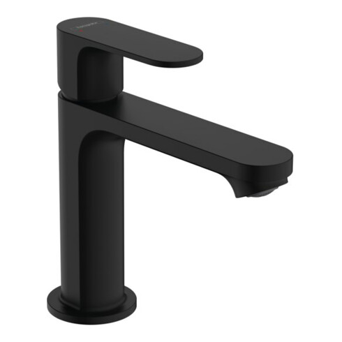 hansgrohe Waschtisch-Einhebelmischer Rebris S 110 m Zugstangen-Ablaufgarnitur, mattschwarz