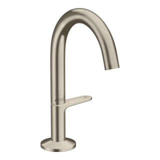 hansgrohe Waschtisch-Einhebelmischer Sel. 140 Axor One A 122mm, m Pus-Op-Abl, brush. ni.