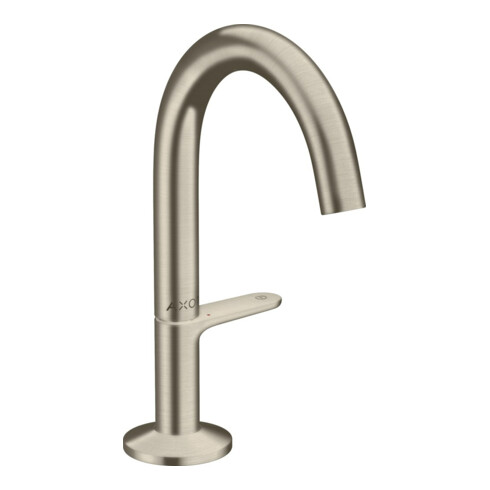 hansgrohe Waschtisch-Einhebelmischer Sel. 140 Axor One A 122mm, m Pus-Op-Abl, brush. ni.