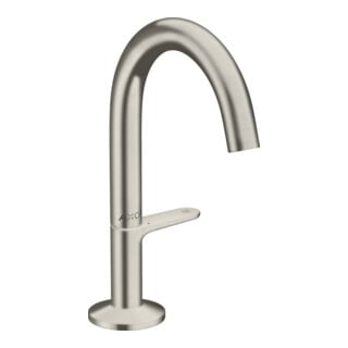 hansgrohe Waschtisch-Einhebelmischer Sel. 140 Axor One A 122mm, m Pus-Op-Abl, Edelstahl-Optik