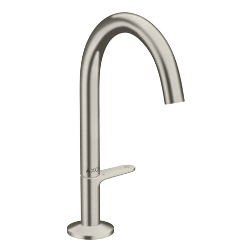 hansgrohe Waschtisch-Einhebelmischer Sel. 170 Axor One A 140mm, m Pus-Op-Abl, Edelstahl-Optik