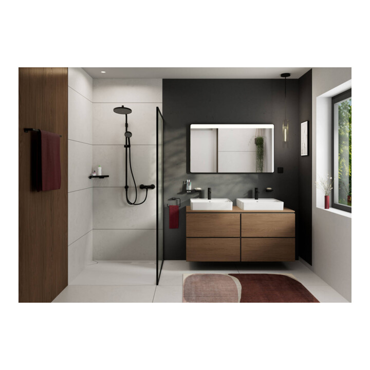 hansgrohe Waschtisch-Einhebelmischer Zesis S Ausl. 115mm, Zugstg., Synthetik, sw matt
