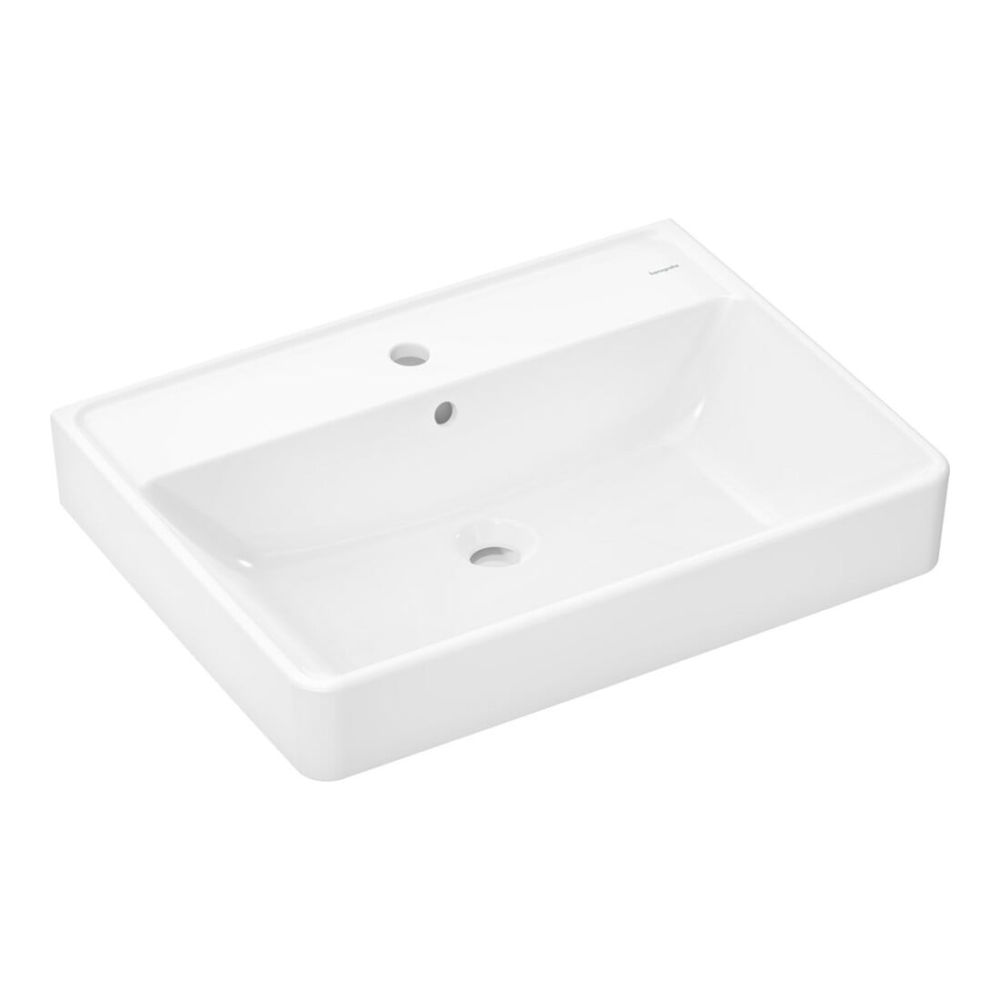 hansgrohe Waschtisch Xanuia Q 650x480mm, m HL/ÜL, geschliffen, weiß