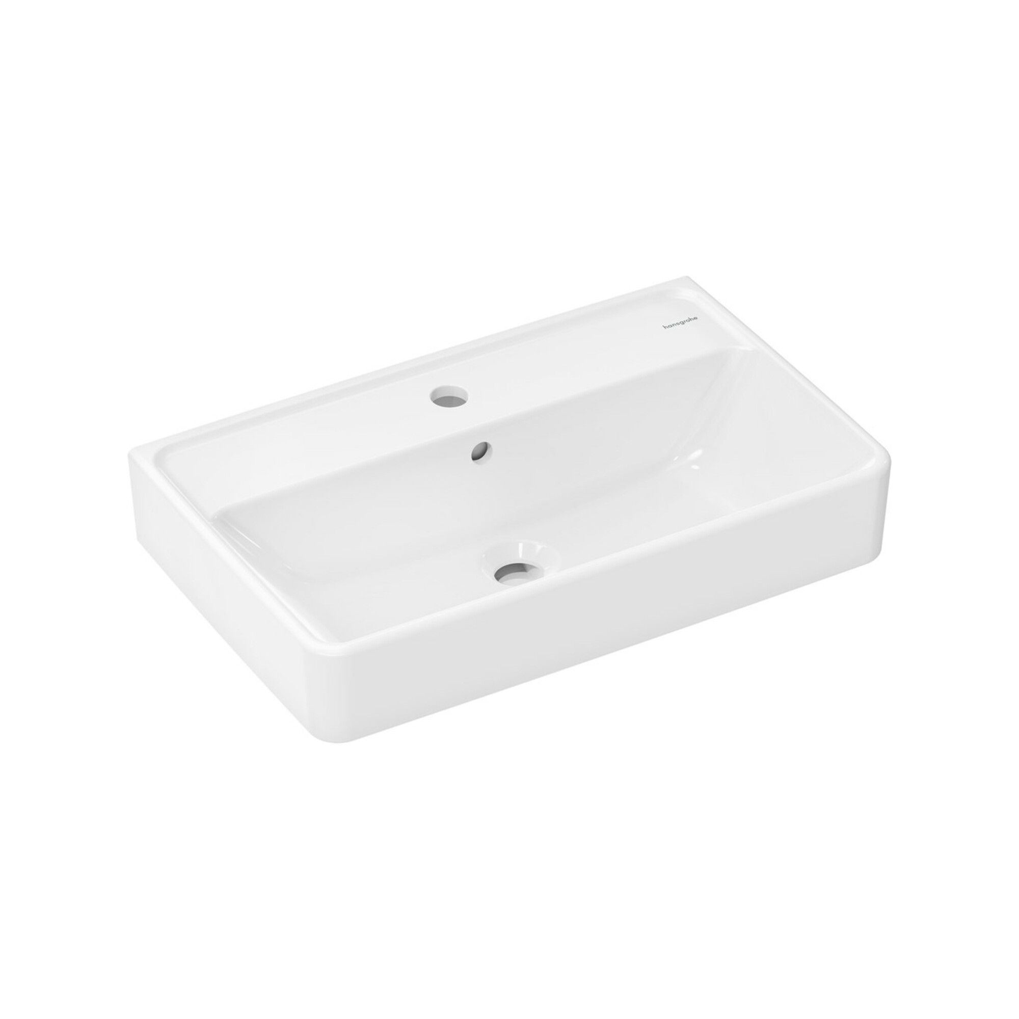 hansgrohe Waschtisch Xanuia Q Compact 600x370mm, mit Hahnloch/Überlauf, weiß