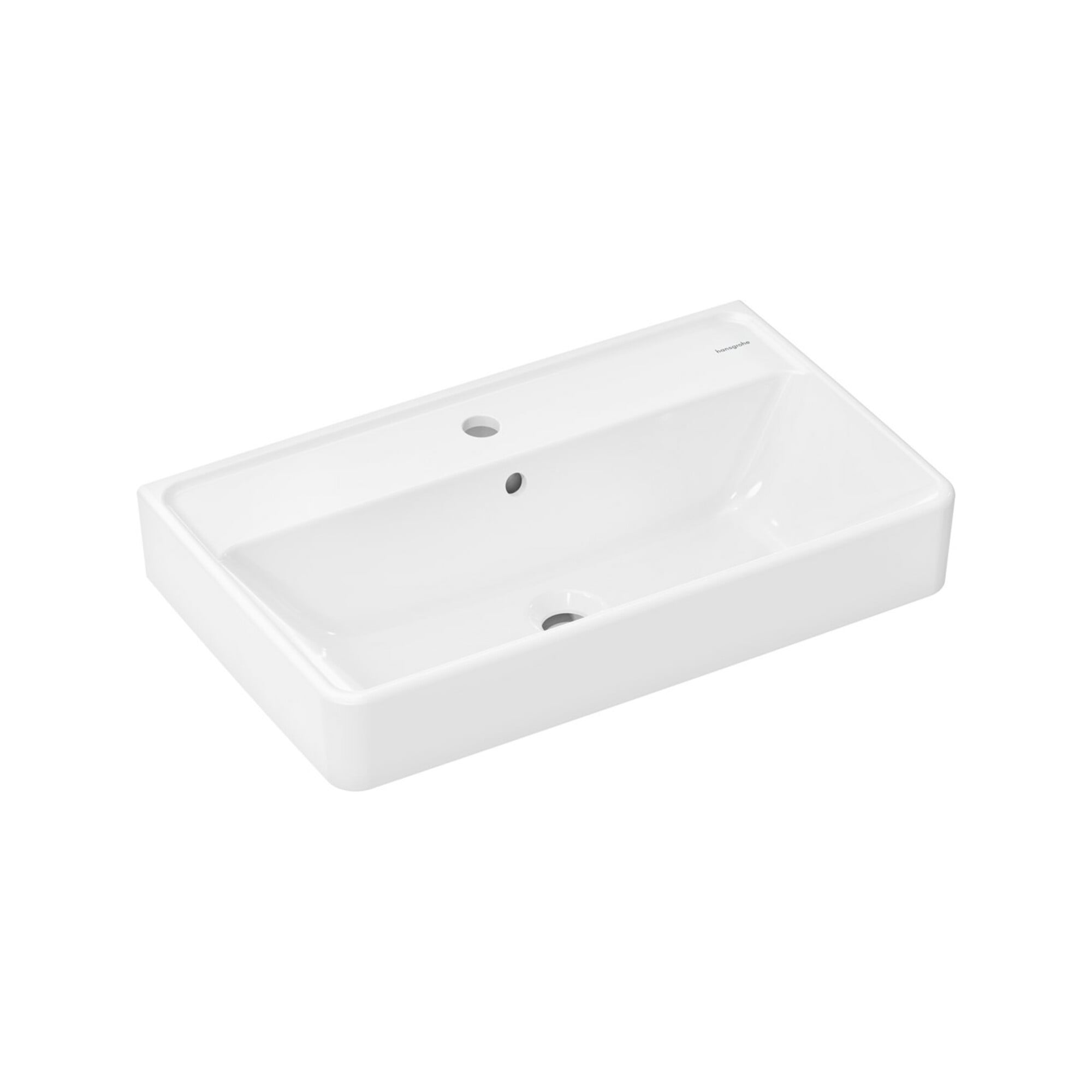 hansgrohe Waschtisch Xanuia Q Compact 650x390mm, mit Hahnloch/Überlauf, weiß