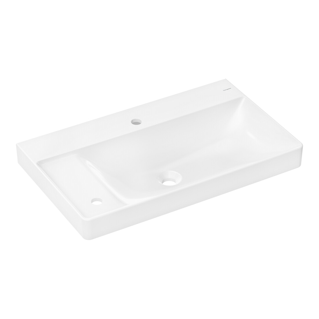hansgrohe Waschtisch Xelu Q 800x480mm, m 2 HL, o. ÜL, Abl. li, weiß