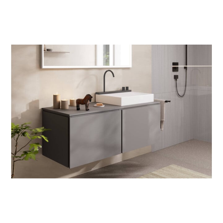 hansgrohe Waschtischunterschrank Xilesa E 1375x550mm, 2 SchKa., schiefergrau matt