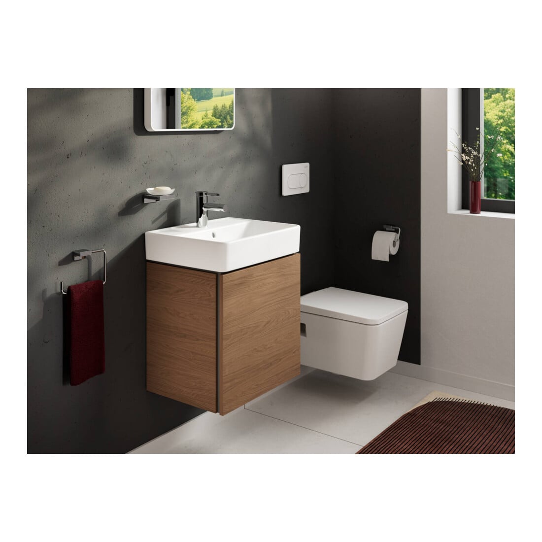hansgrohe Waschtischunterschrank Xilesa E 480x380mm, 1 Schubk., f HWB, Ei Kaschmir