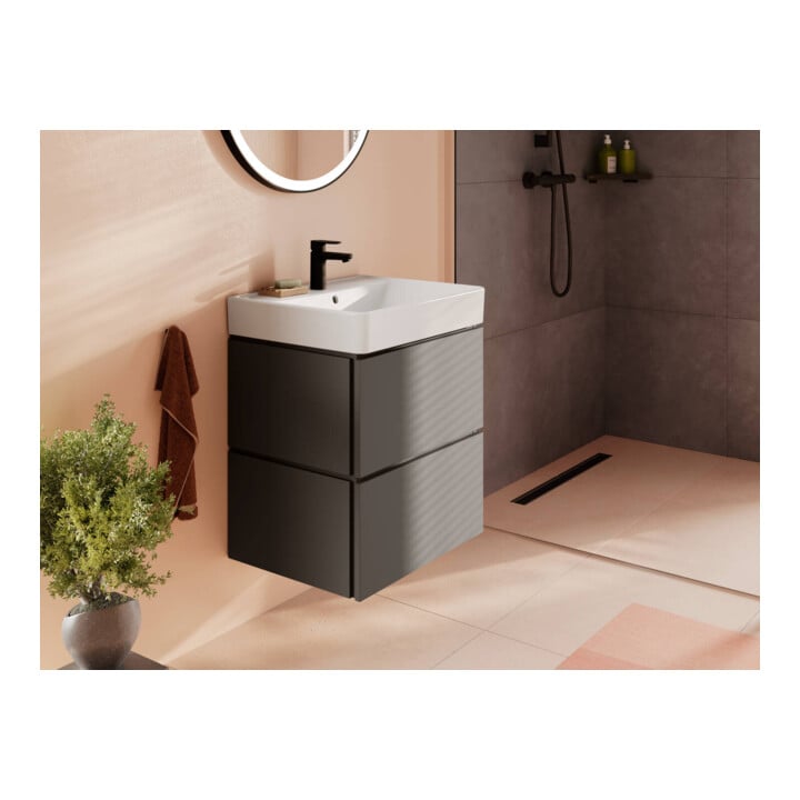 hansgrohe Waschtischunterschrank Xilesa E 580x470mm, 2 SchKa., schiefergrau matt