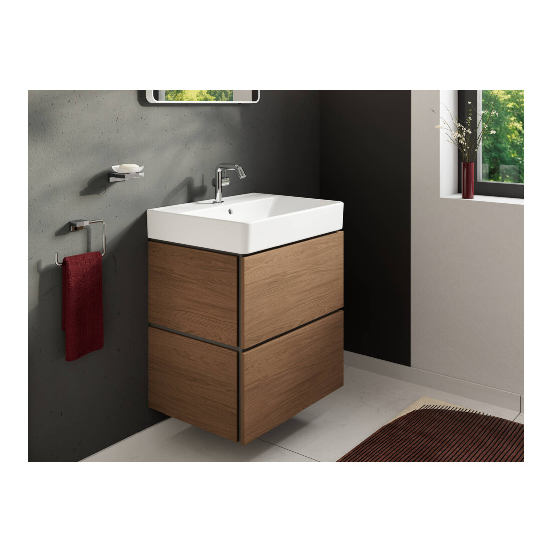 hansgrohe Waschtischunterschrank Xilesa E 580x470mm, 2 Schubkästen, Eiche Kaschmir