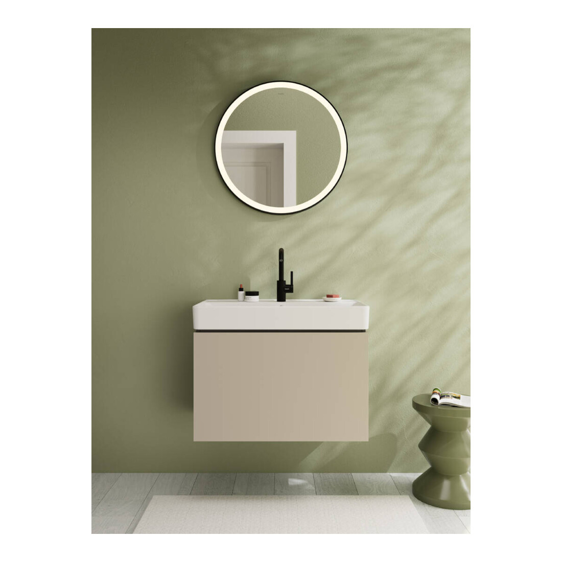 hansgrohe Waschtischunterschrank Xilesa E 980x470mm, 2 SchKa. PushO., s.beige matt