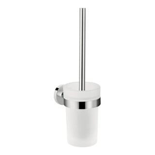 hansgrohe WC-Bürstengarnitur Logis Uni. chr, Wandmont., Eins. Mattglas, Messing
