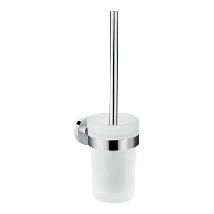 hansgrohe WC-Bürstengarnitur Logis Uni. chr, Wandmont., Eins. Mattglas, Messing