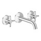 hansgrohe WT-Arm Axor One UP A 160mm mit Rosette Kreuzgriff chrom