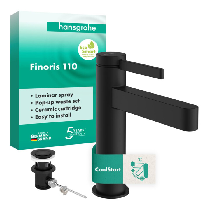 hansgrohe WT-Einhebelmischer Finoris CoolSt Ausl. 139mm matt-schwarz