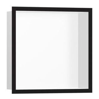 hansgrohe XtraStoris niche murale indiv. 300x300x100 mm, avec design, blanc mat-noir