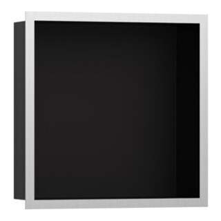 hansgrohe XtraStoris niche murale indiv. 300x300x100mm, avec cadre, noir mat, ES opt