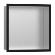 hansgrohe XtraStoris niche murale individuelle 300x300x100mm, avec cadre, ES ge, noir mat