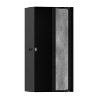 hansgrohe XtraStoris Niche murale Rock 150x300x100mm, avec porte battante, noir mat