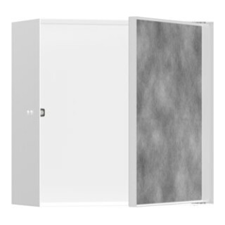 hansgrohe XtraStoris Niche murale Rock 300x300x140mm, avec porte battante, blanc mat